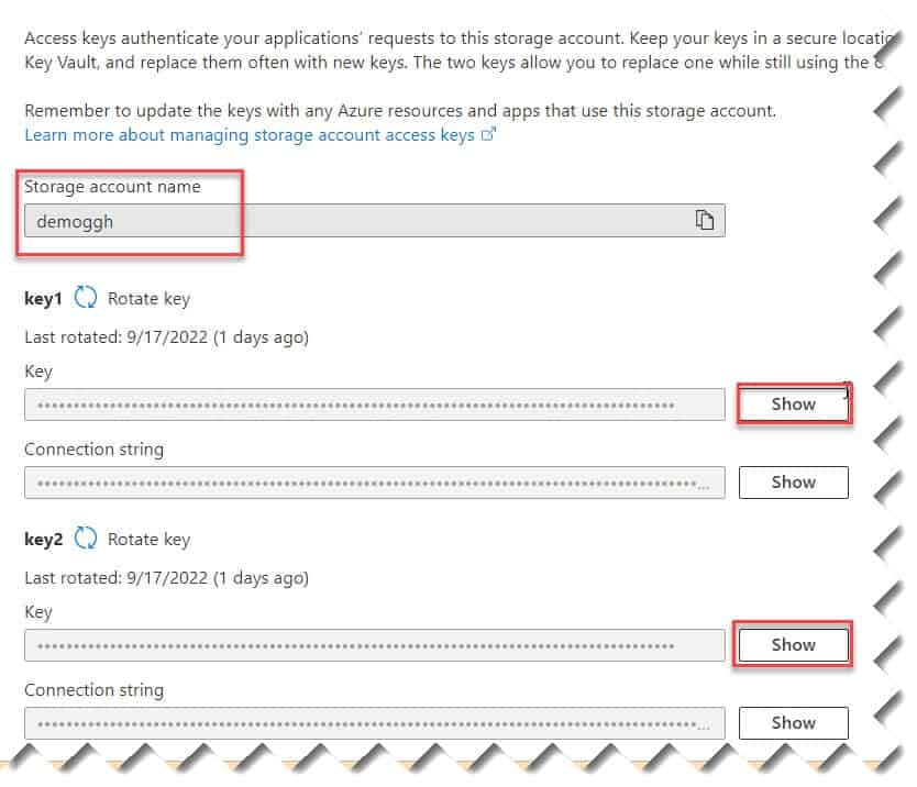 Azure Storage Account Key Azure Lessons