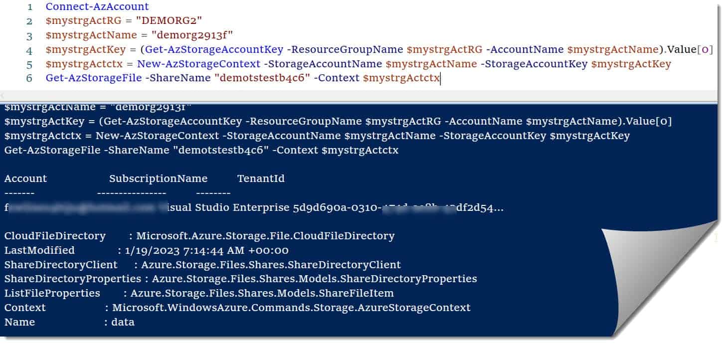 GetAzStorageFile Azure Lessons
