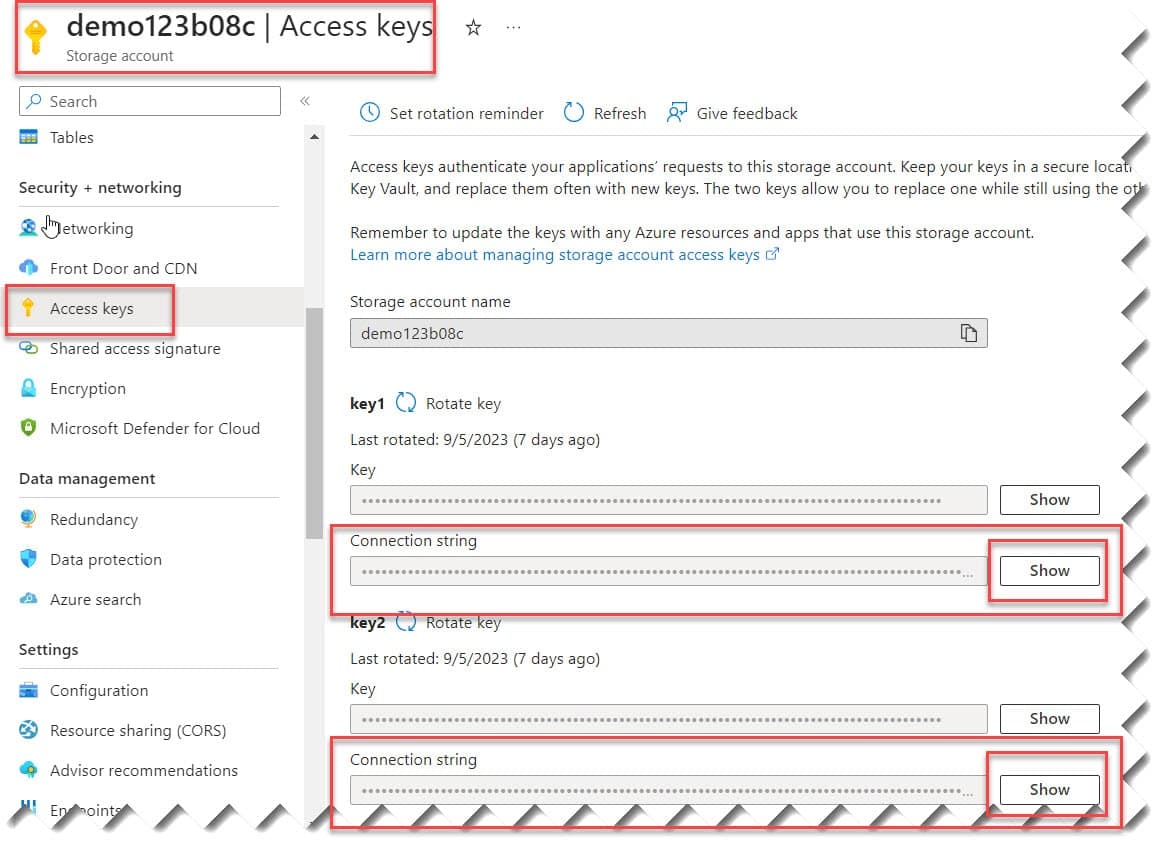 Get Storage Account Connection String Azure Lessons