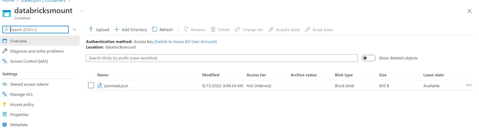 Mount and Unmount Data Lake in Databricks AzureOps