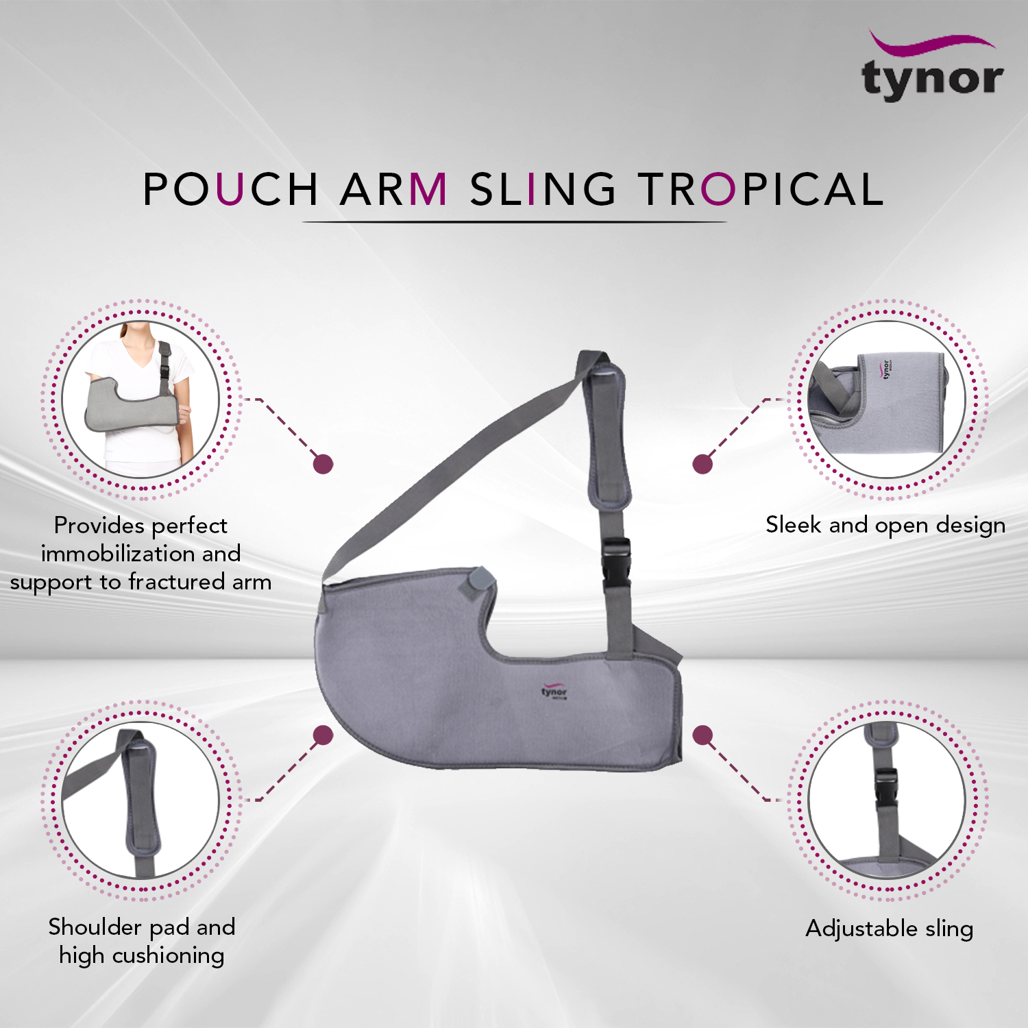 Tynor Pouch Arm Sling Tropical ( Size S,M,L,XL,XXL,CH) BArm Medical