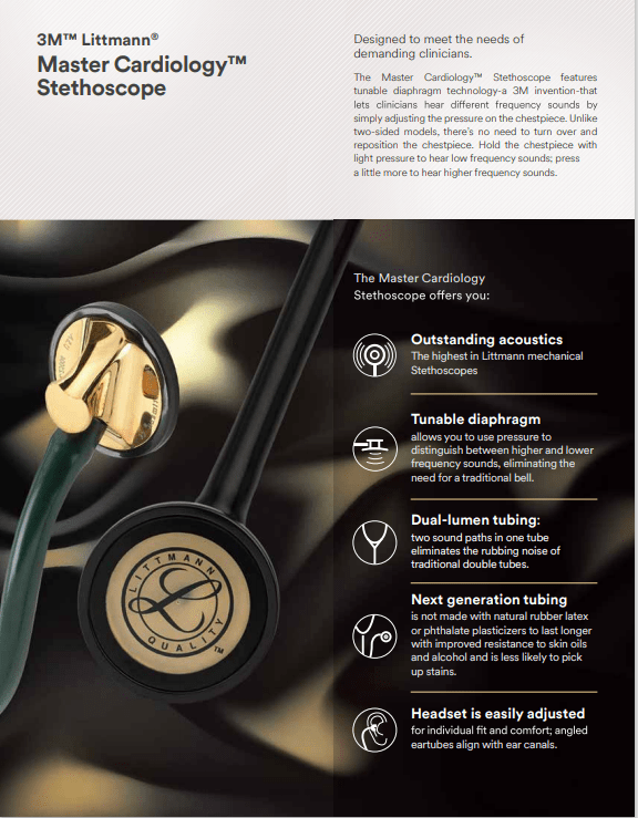 3M Littmann (2164) Master Cardiology Stethoscope Machined stainless