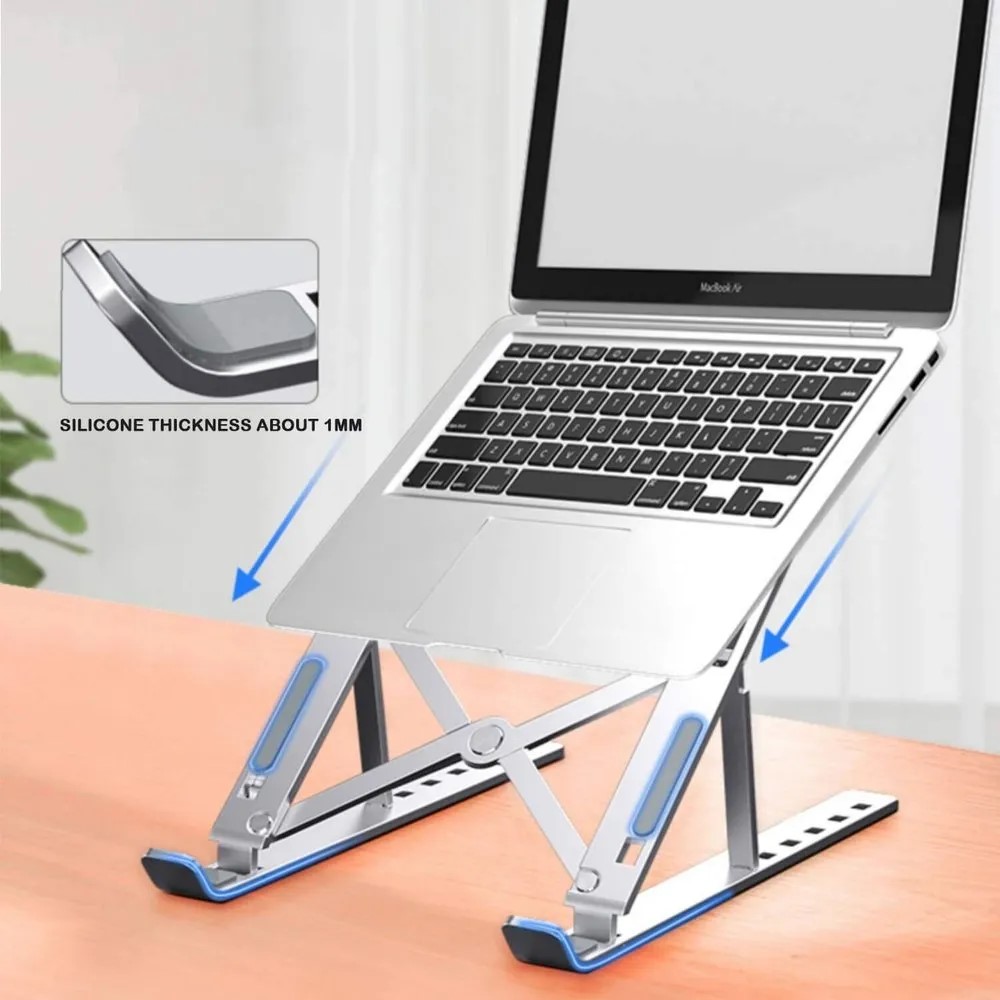 BArm Tabletop Laptop stand, Foldable laptop stand with Adjustable, Ventilated, Portable Holder