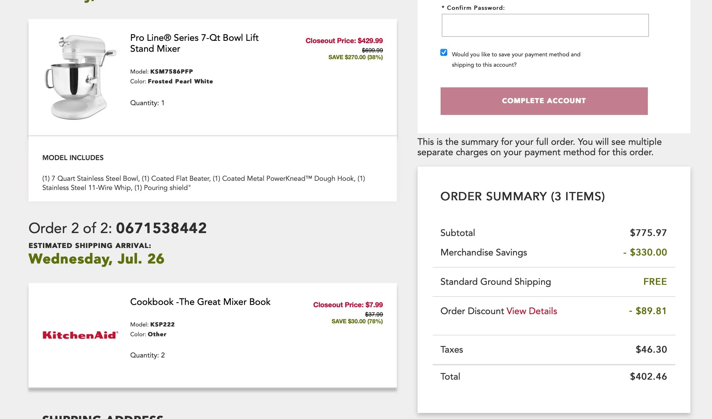 [Kitchen Aid] Kitchen Aid Pro Line® Series 7Qt Bowl Lift Stand Mixer, White only, 429.99 (Was