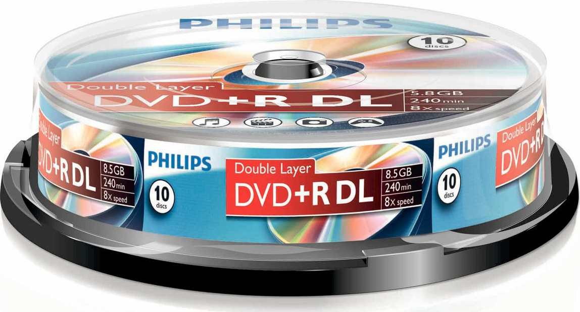 Philips DVD+R Dual Layer 8.5GB 10τμχ (DR8S8B10F/00) Skroutz.gr