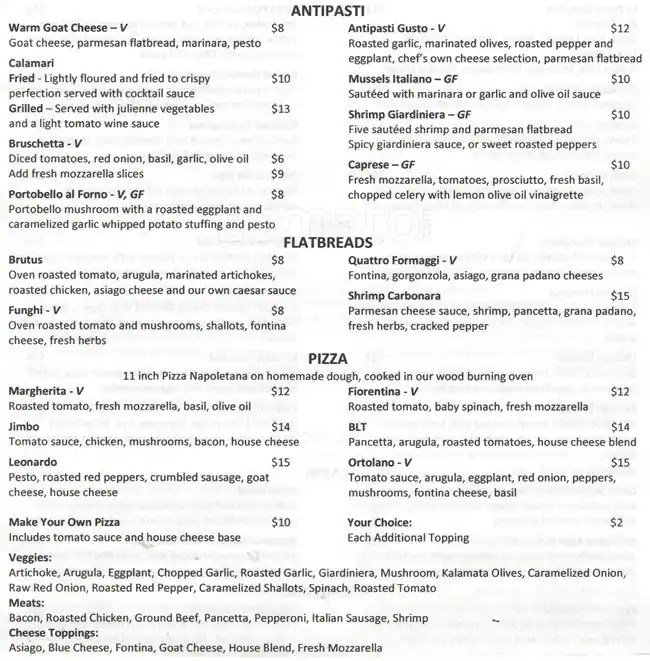 Gusto Italiano Restaurant Menu Urbanspoon/Zomato