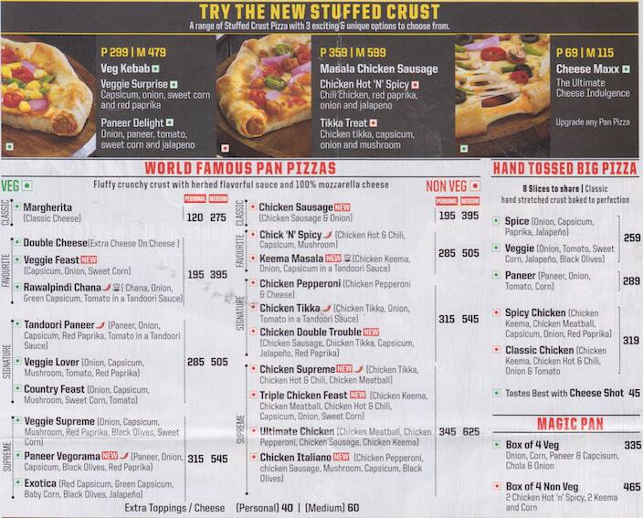Pizza Hut Menu, Menu for Pizza Hut, Domlur, Bangalore Zomato