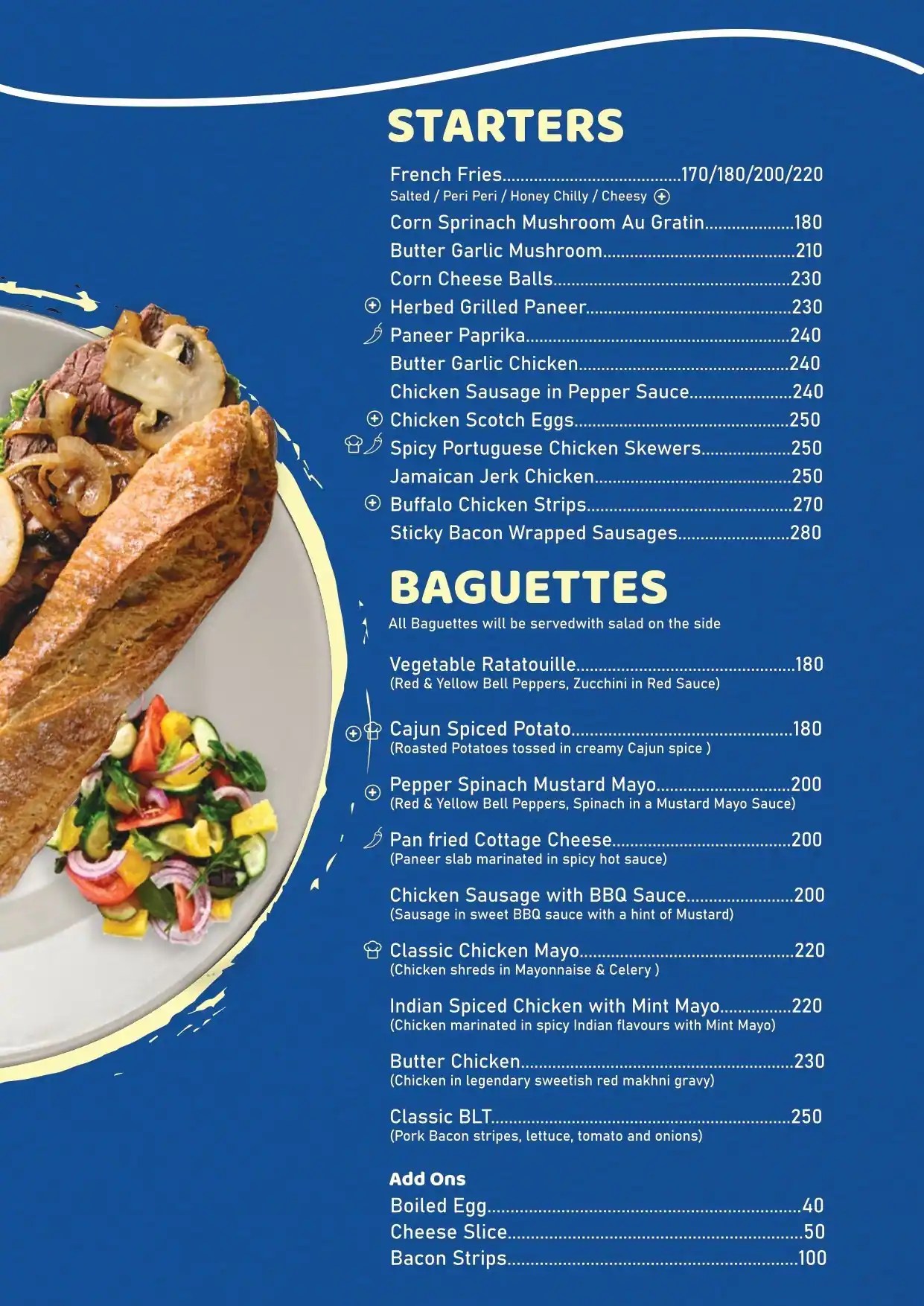 Menu of The Blue Plate, Aundh, Pune