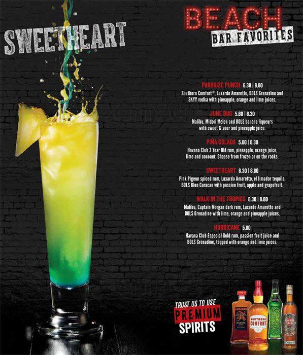 Menu at TGI FRIDAYS restaurant, Marston Green, Pendigo Way Resorts World