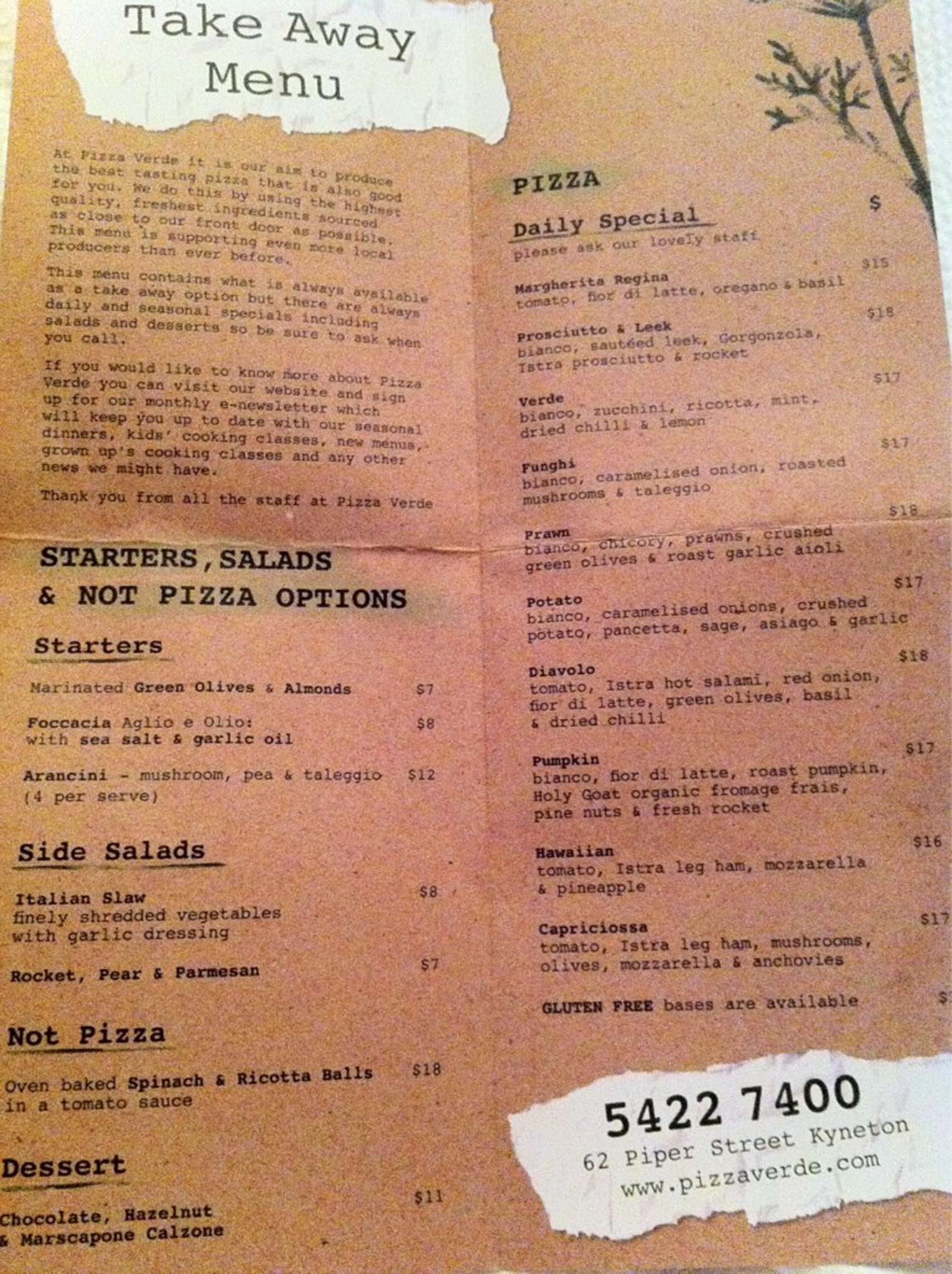 Pizza Verde Menu, Menu for Pizza Verde, Urbanspoon
