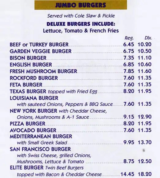 Elite Food Bar Menu, Menu for Elite Food Bar, Turtle Bay