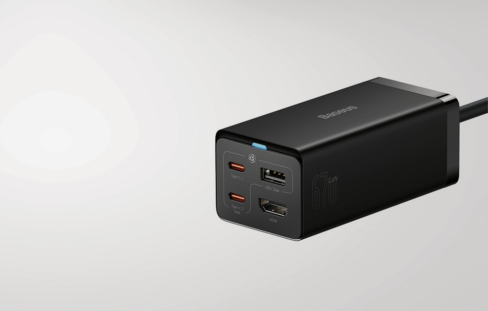 Baseus GaN5 Pro wall charger 2xUSBC + USB + HDMI, 67W (black) all GSM accessories \ Chargers