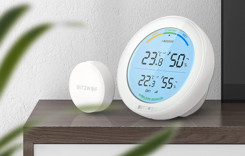 Blitzwolf BWWS01 wireless weather station, 433 MHz (white)