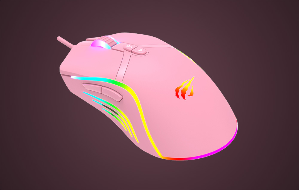 Havit MS1026 gaming mouse RGB 10006400 DPI (pink) more \ Computer