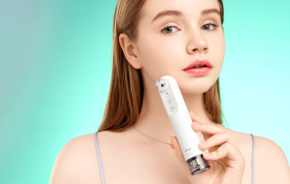 slomart vakuumski aparat za črne in bele glave s kamero cf05e (bel