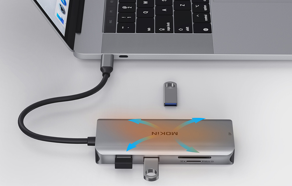 Mokin MOKiN Adapter/Docking Station 9 in 1 USB C to 2x USB 2.0 + USB 3.