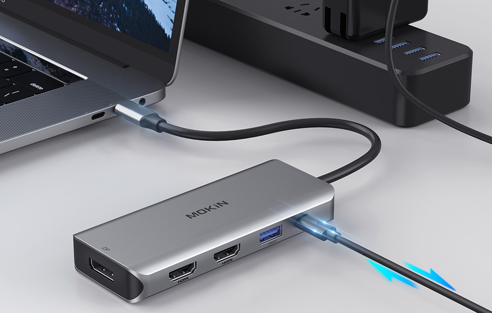 MOKiN adapteris / prijungimo stotelė 9 in 1 USB C į 2x USB 2.0 + USB 3.
