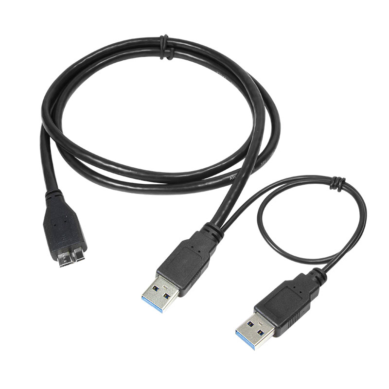 0,6m USB 3.0 YStromkabel Daten Kabel A/MicroB + Power
