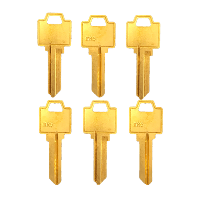 American Wr5 Brass Key Blank 5 Pin Weiser Key door key