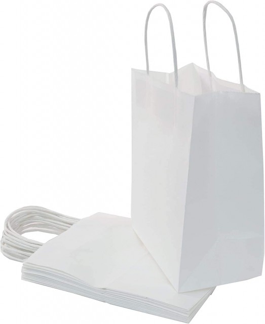 EcoFriendly White Paper Bags Durable, Reusable, Wholesale