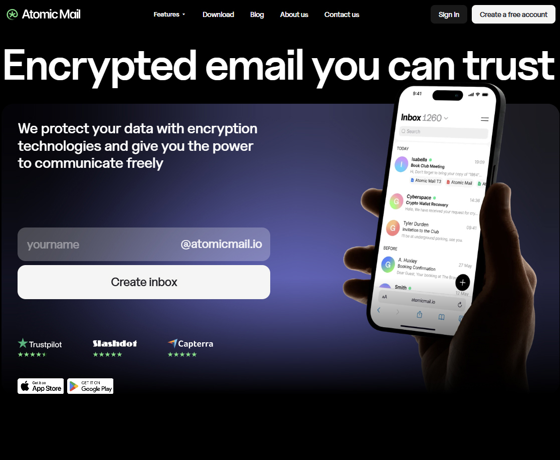 Atomic Mail lets you send fully encrypted emails