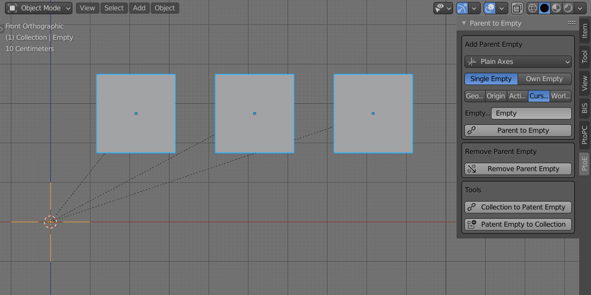 Blender addon Parent to Empty