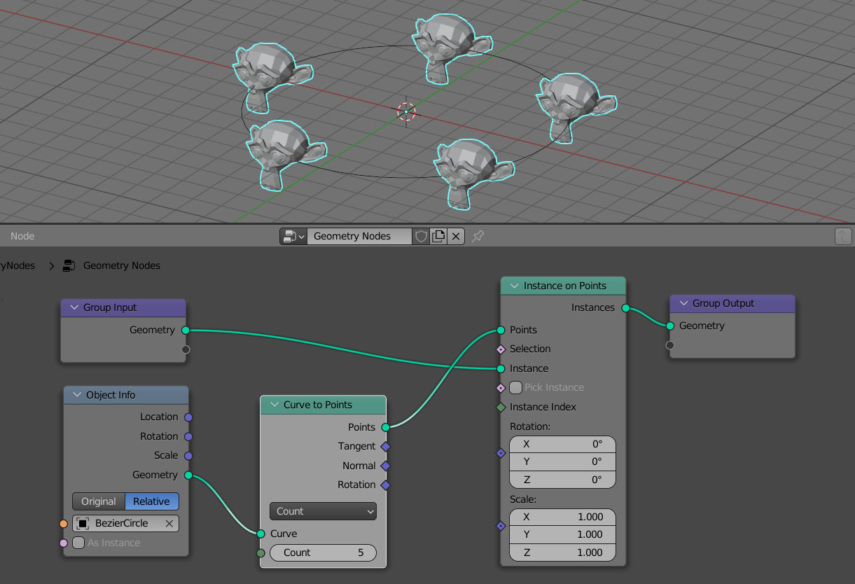 Sliding instances along a curve in Blender using Geometry Nodes