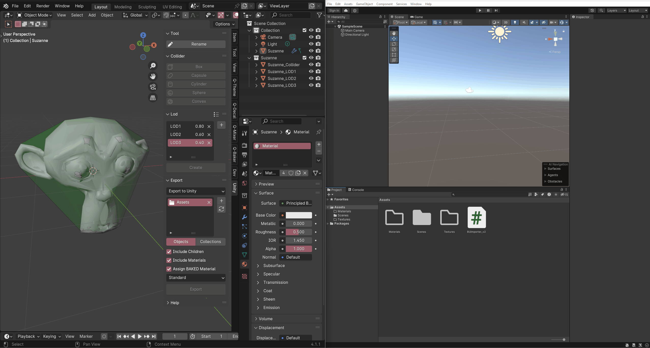 Blender to Unity Blender Addon