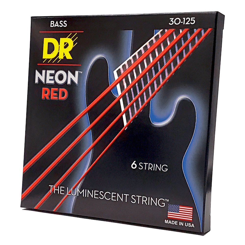 DR, HIDEF NEON* RED Colored Bass Strings 6String Medium 30125 B4Distribution GmbH