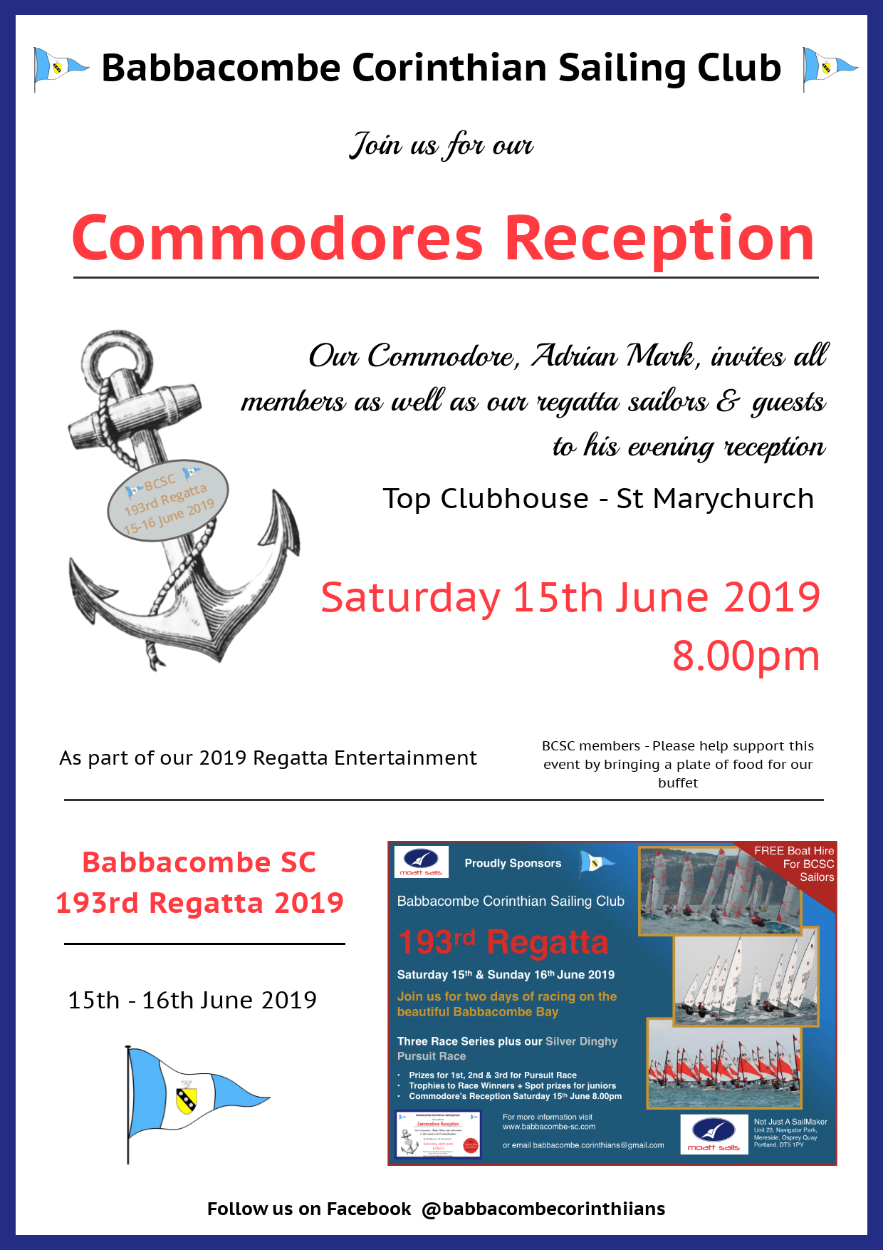 Commodores Reception Corinthian Sailing Club