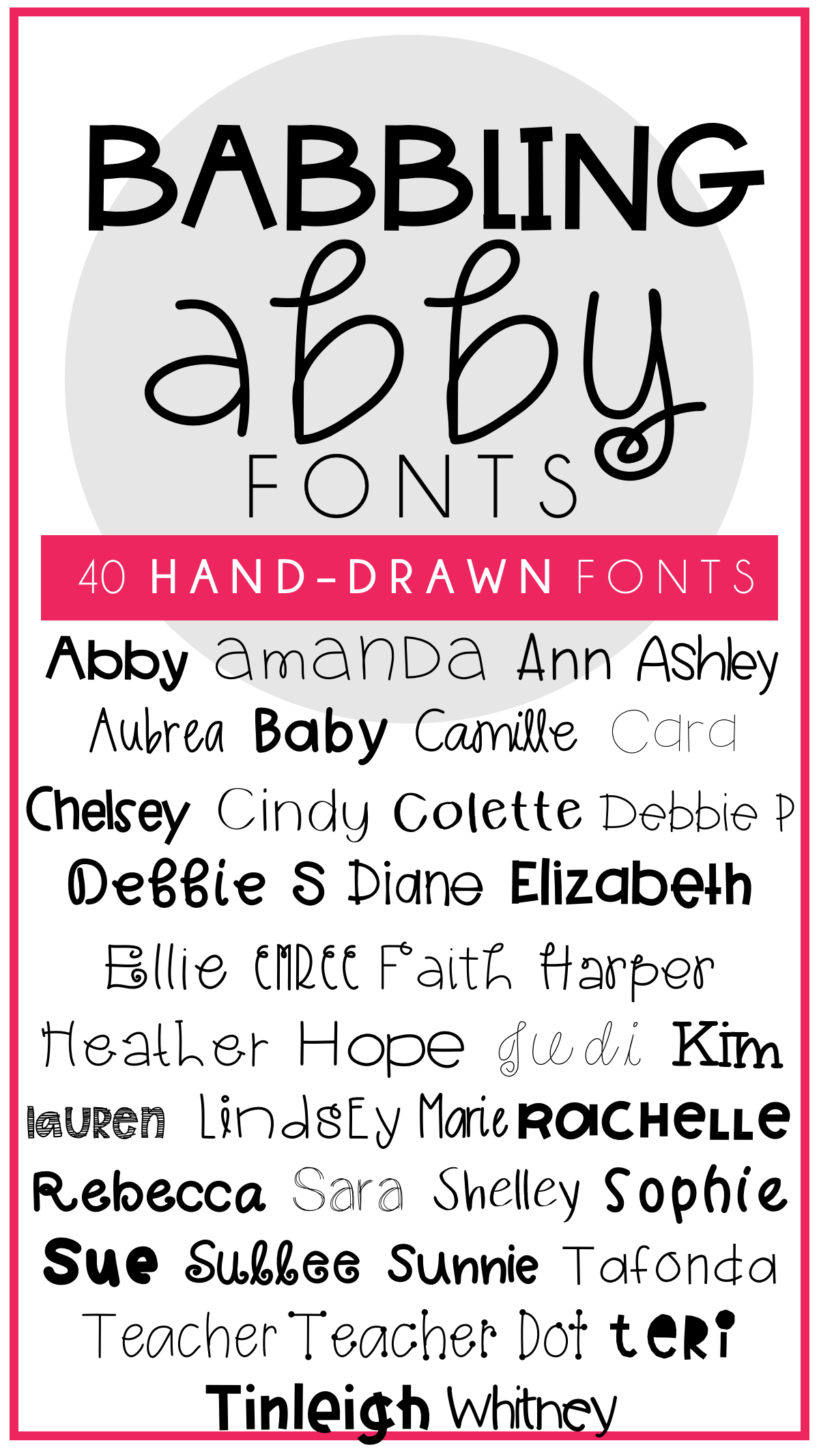 40 Hand Drawn Fonts for Teachers Babbling Abby