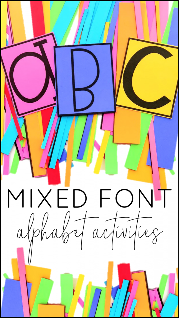 Mixed Font Alphabet Activities Preschool, Kindergarten, First Grade
