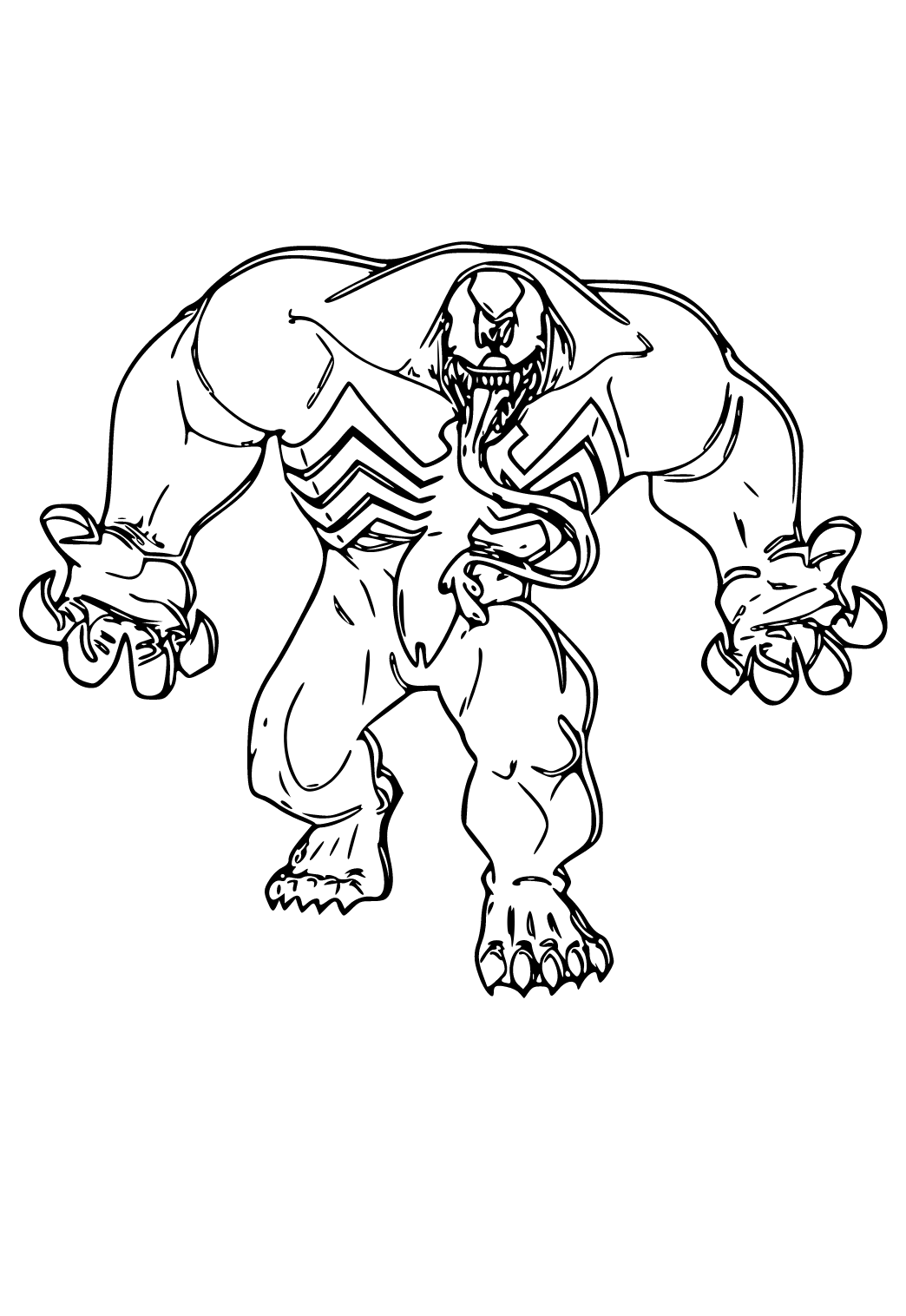 Free Printable Venom Attack Coloring Page, Sheet and Picture for Adults