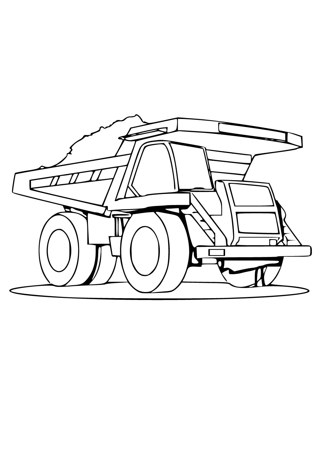 Free Printable Dump Truck Giant Coloring Page, Sheet and Picture for