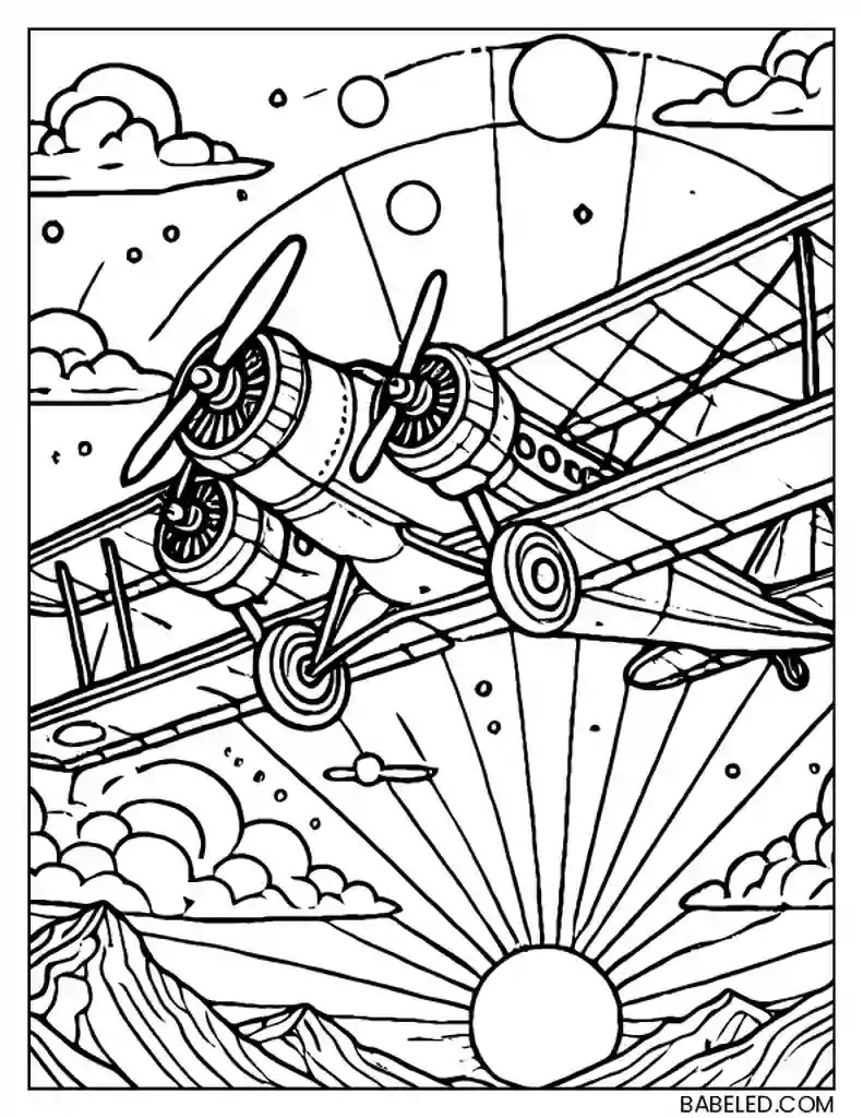 8 Free Printable Plane Coloring Pages, Sheets and Pictures for Adults