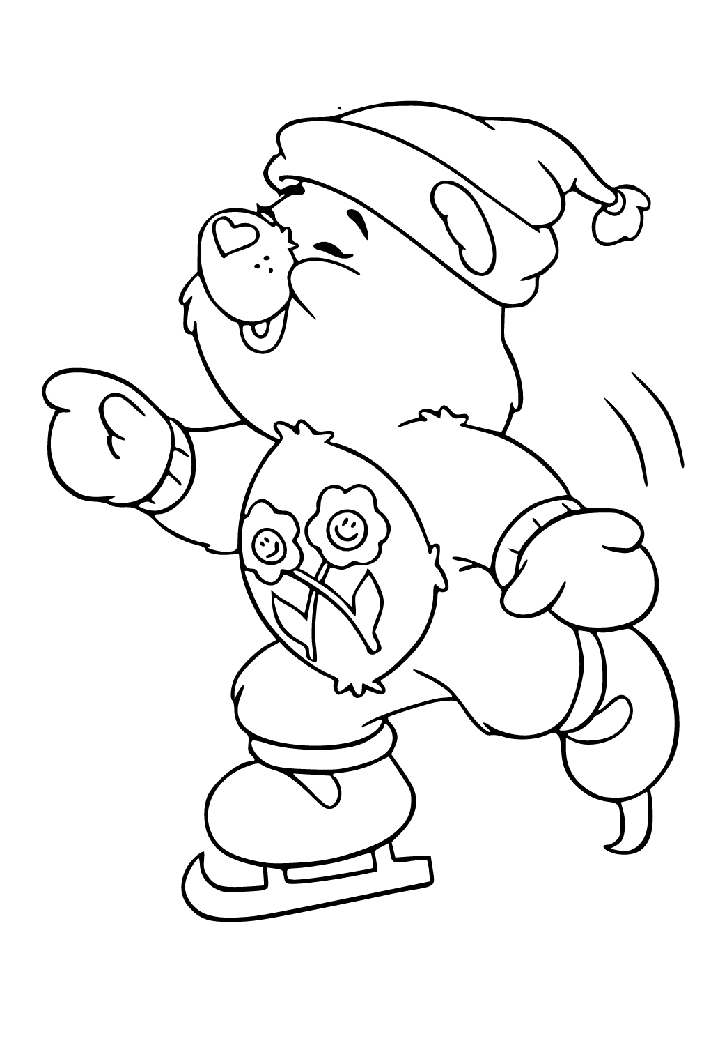 Free Printable Winter Bear Coloring Page, Sheet and Picture for Adults