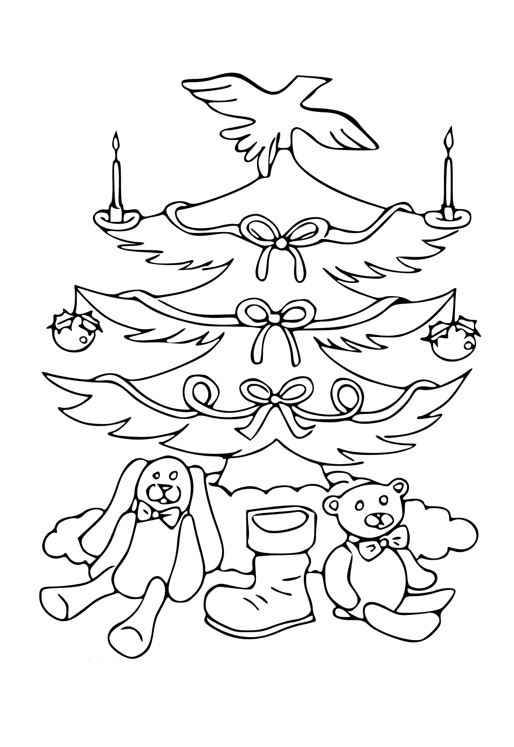 Blank Christmas Tree Coloring