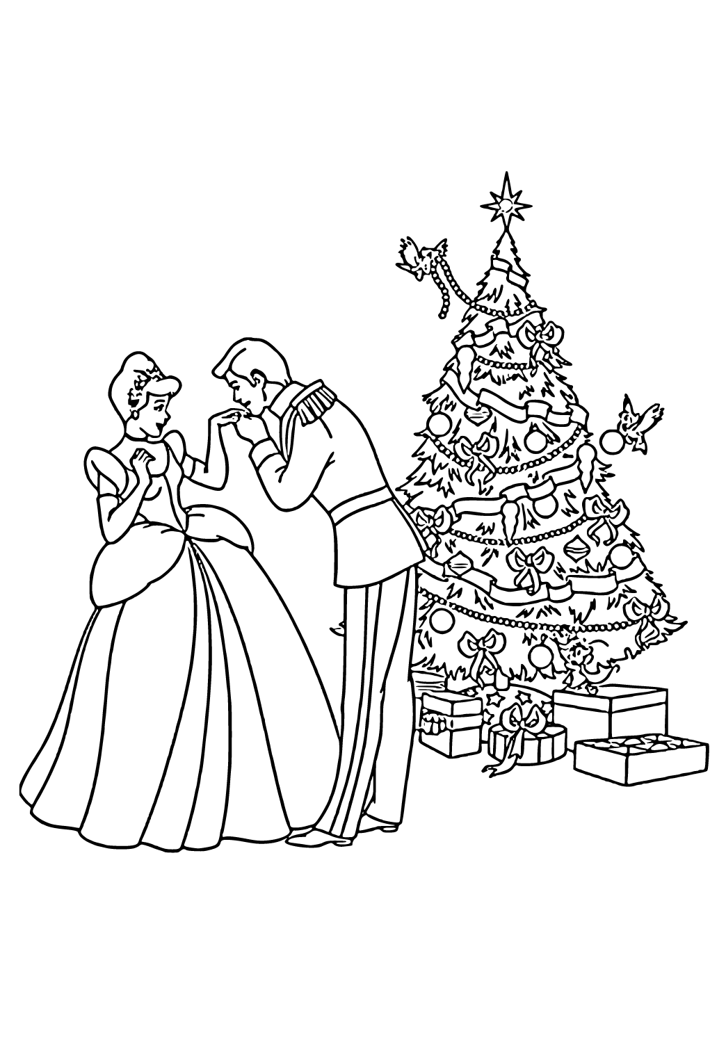 Disney Princess Christmas Coloring Pages Printable