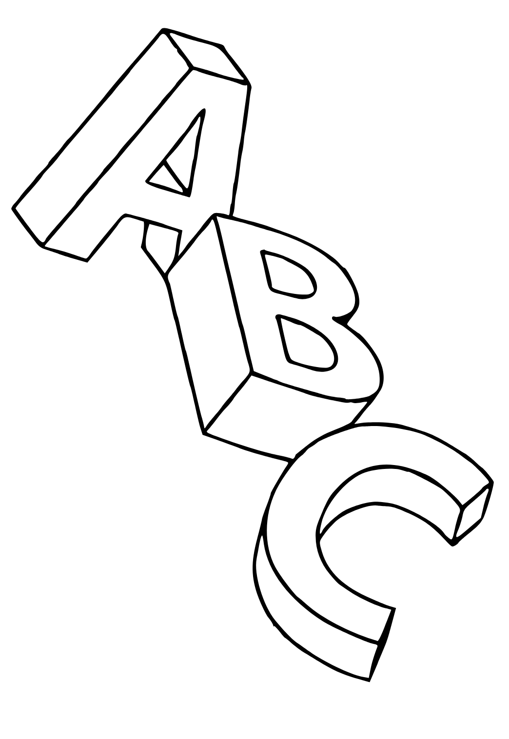 Gambar Mewarna, Helaian dan Halaman Abc 3D Boleh Cetak Percuma untuk