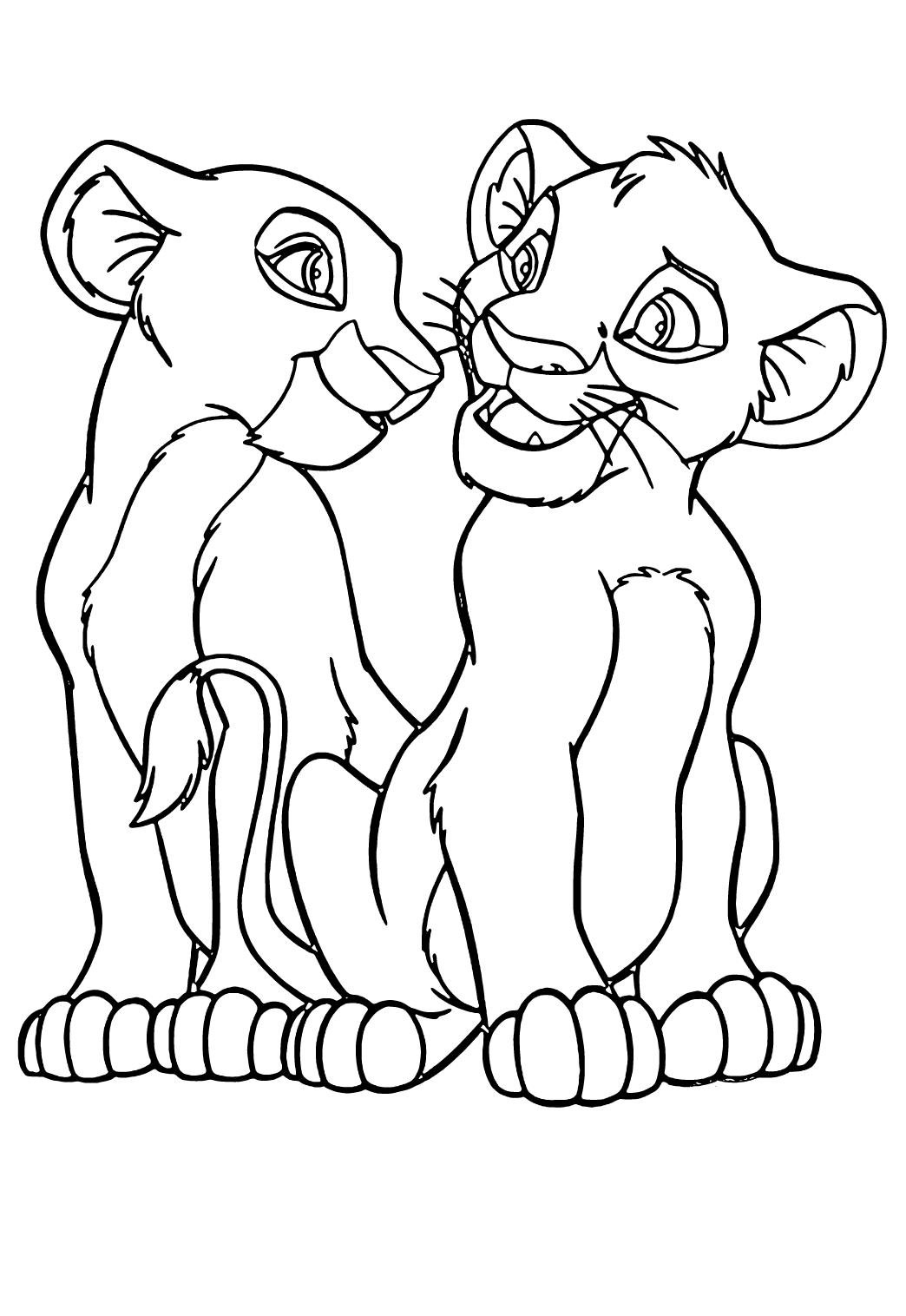 Coloriage Le Roi Lion Amis à Imprimer Gratuit pour Adultes et Enfants