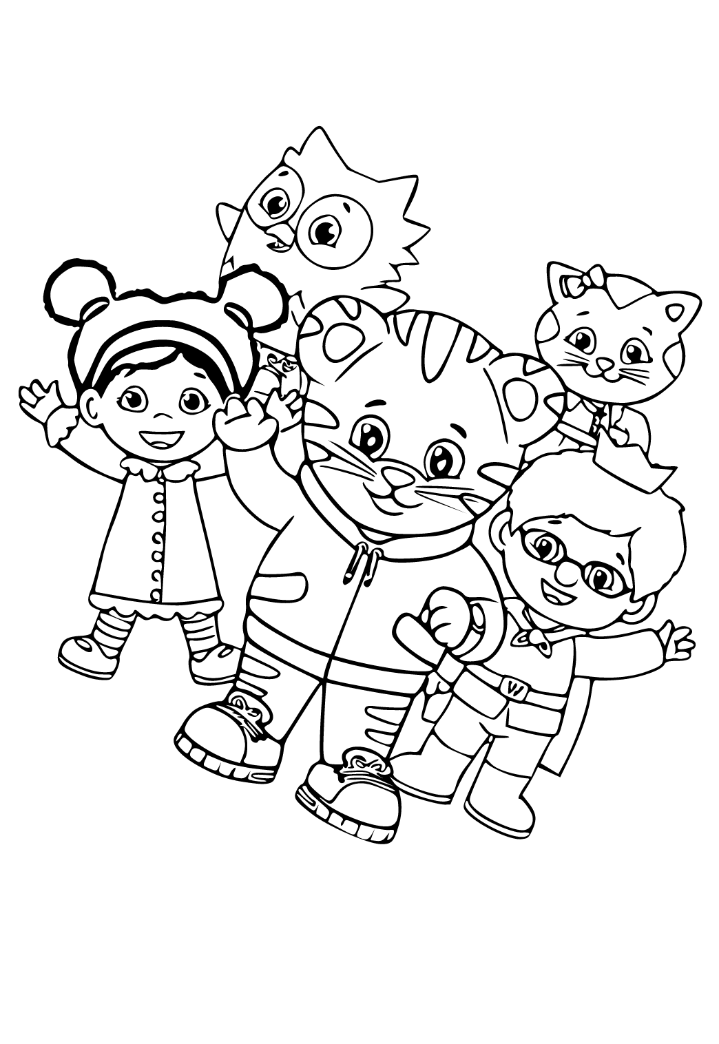 Darmowa Kolorowanka Daniel Tygrys Postacie do Druku dla Dorosłych i