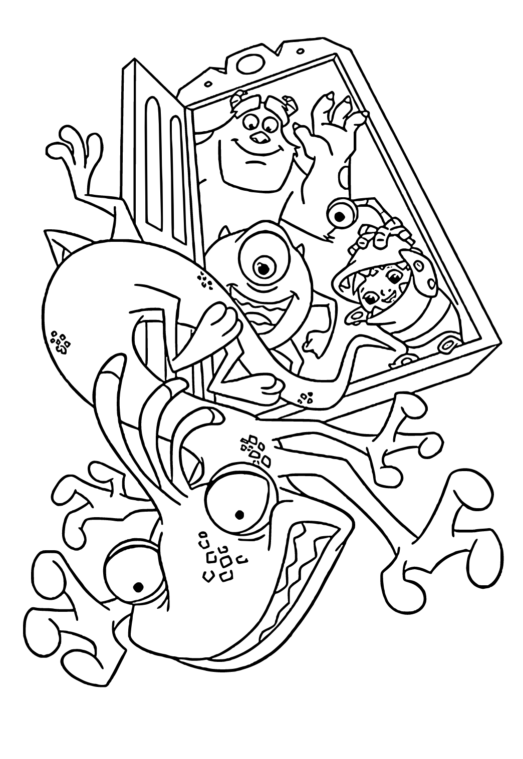 Gratis Målarbild Monsters Inc Tecken Att Skriva Ut för Vuxna och Barn