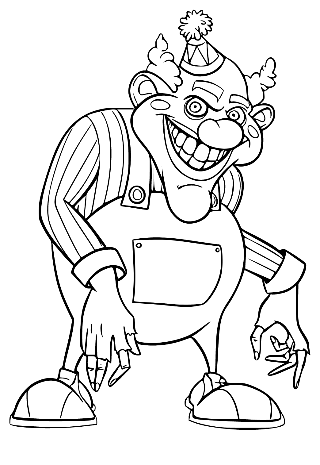 Free Printable Creepy Clown Coloring Page, Sheet and Picture for Adults