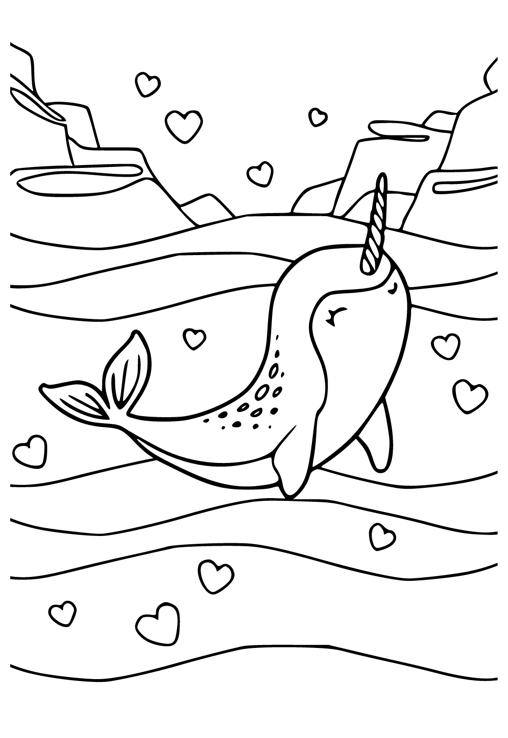 Dolphin Heart Coloring Pages