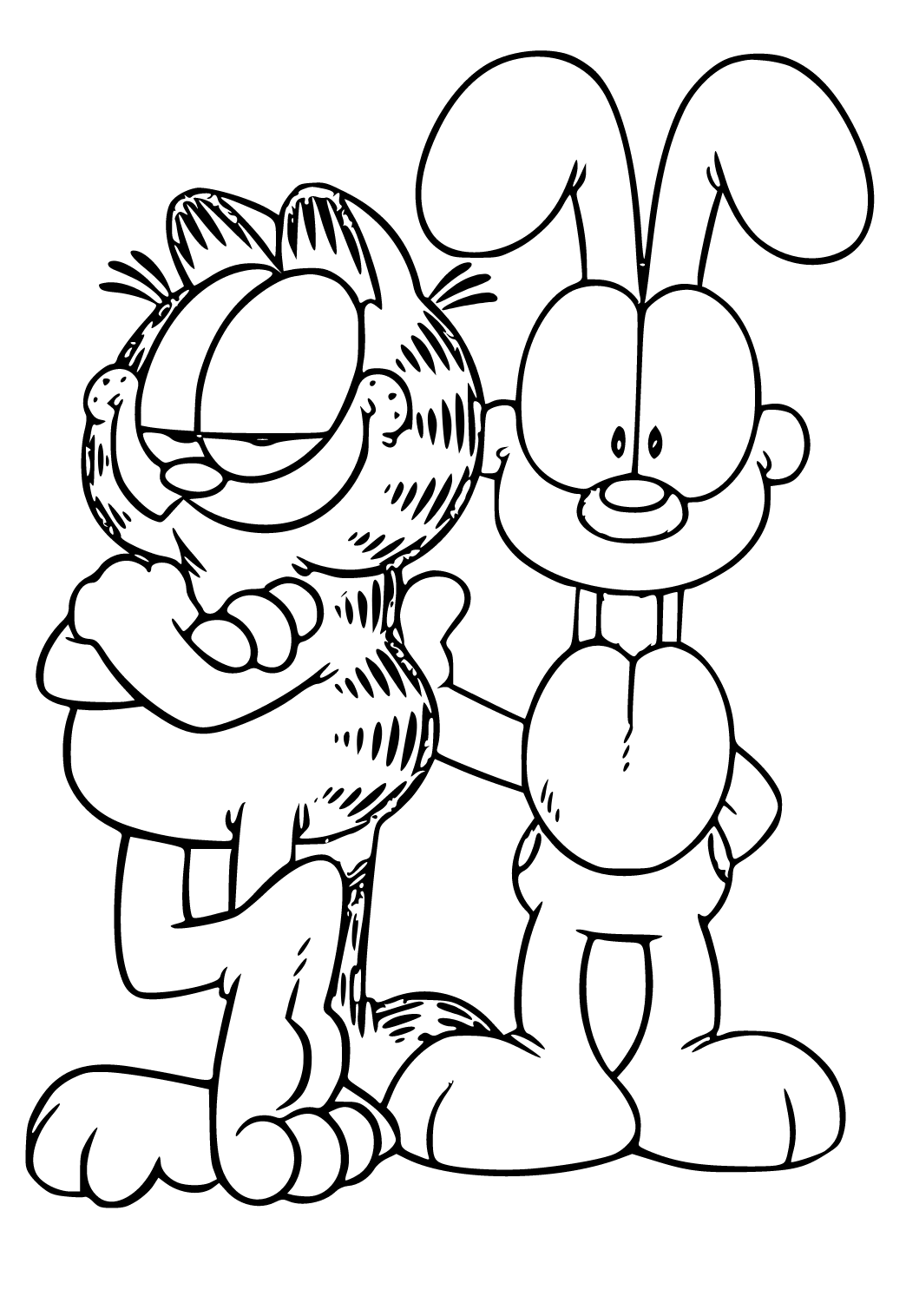 Dibujo e Imagen Garfield Amigos para Colorear y Imprimir Gratis para