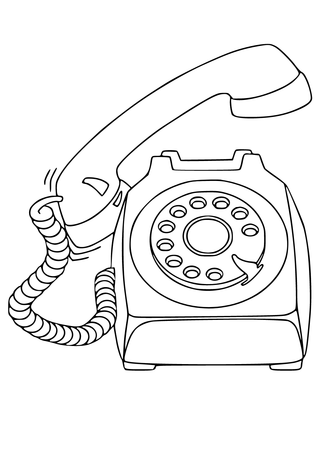 Coloriage Téléphone Fixe Vieux à Imprimer Gratuit pour Adultes et