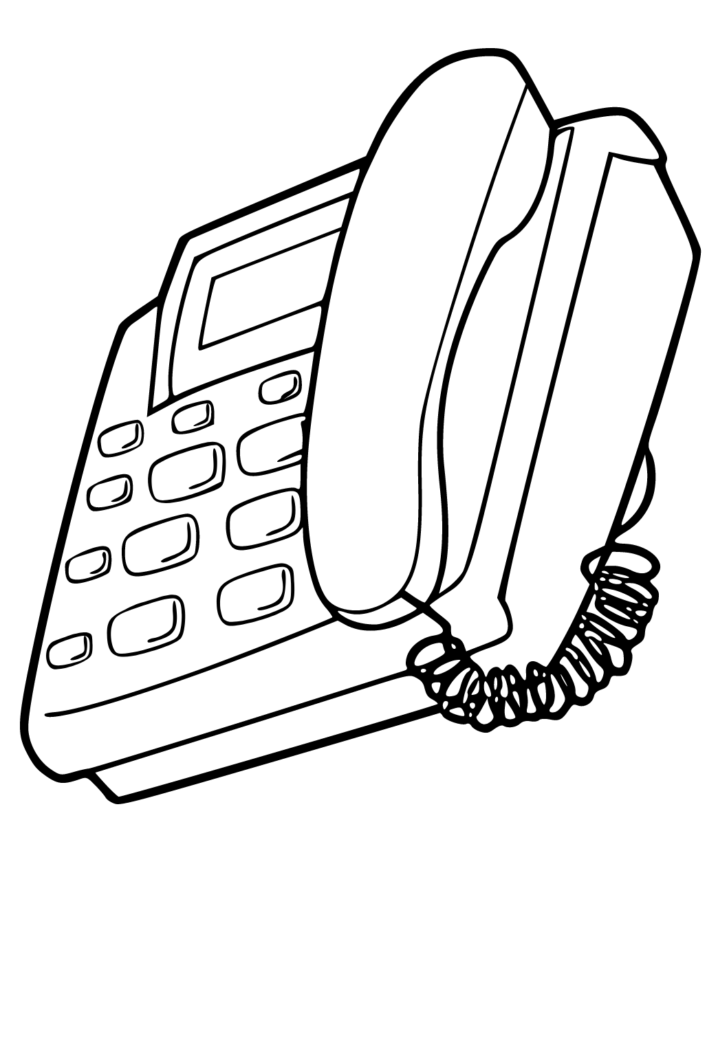 Coloriage Téléphone Fixe Combiné à Imprimer Gratuit pour Adultes et