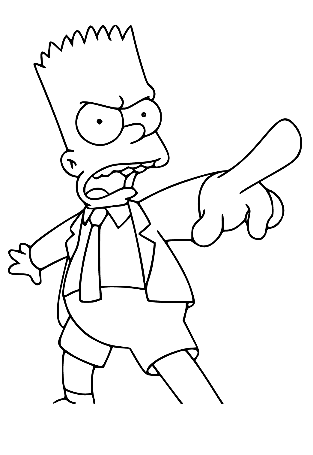 Dibujo e Imagen Bart Simpson Acusación para Colorear y Imprimir Gratis