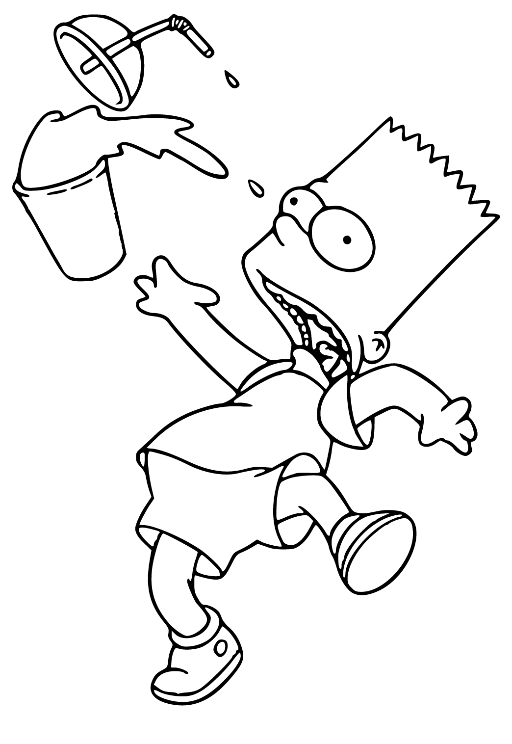 Free Printable Bart Simpson Cocktail Coloring Page, Sheet and Picture