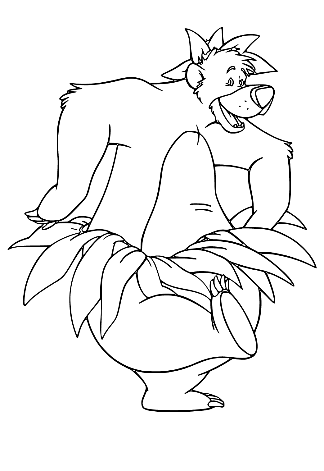 Free Printable Jungle Book Bear Coloring Page, Sheet and Picture for Adults and Kids (Girls and